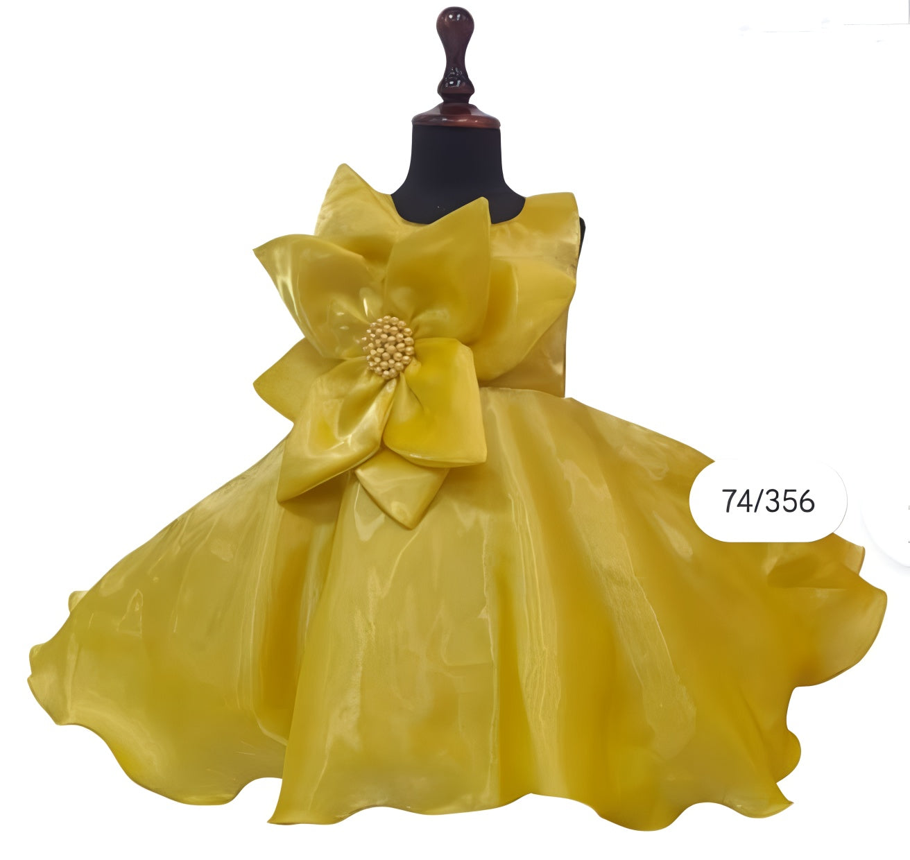 Mustard Color frock with big flower