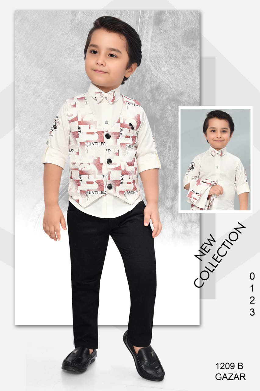 Jolly Boy White and Pink Khaki Suit with Bow
