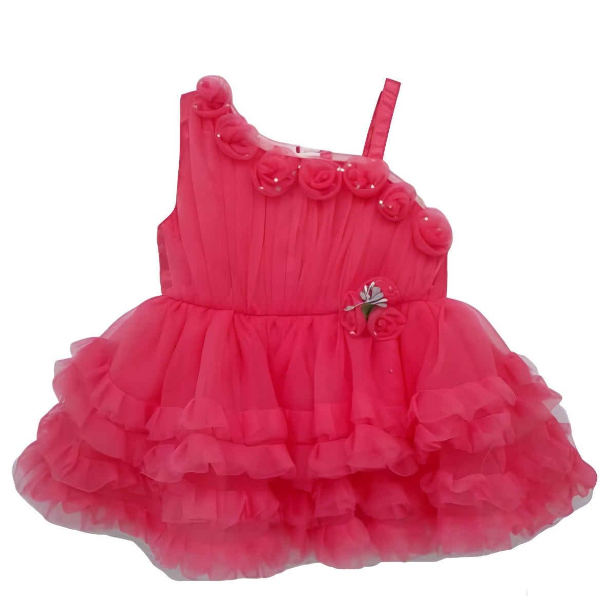 Onion color frock with flowers
