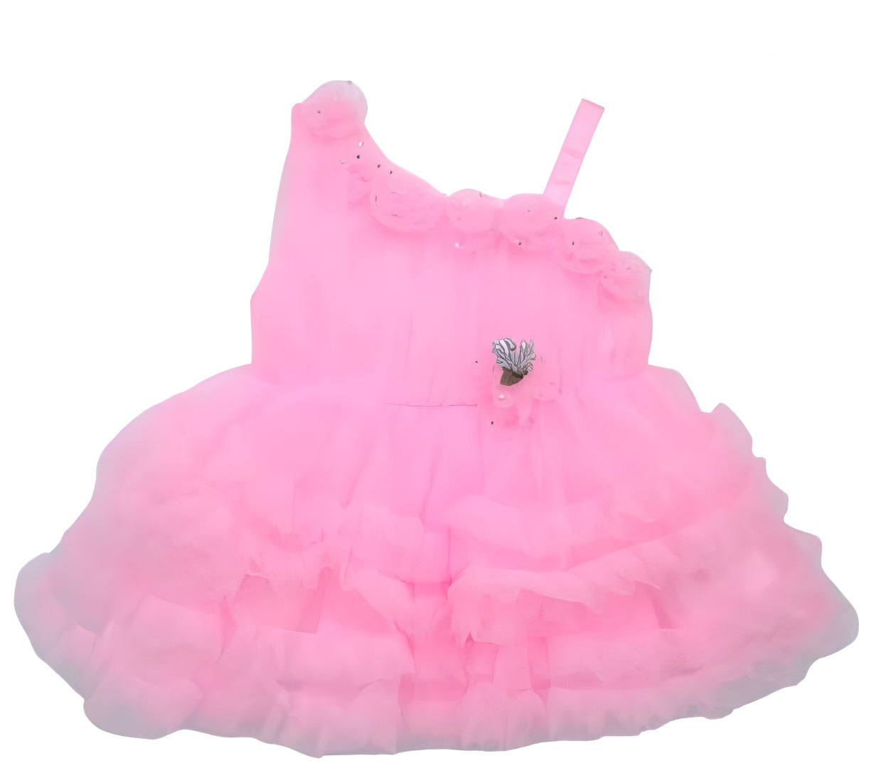 Baby Pink color frock with flowers