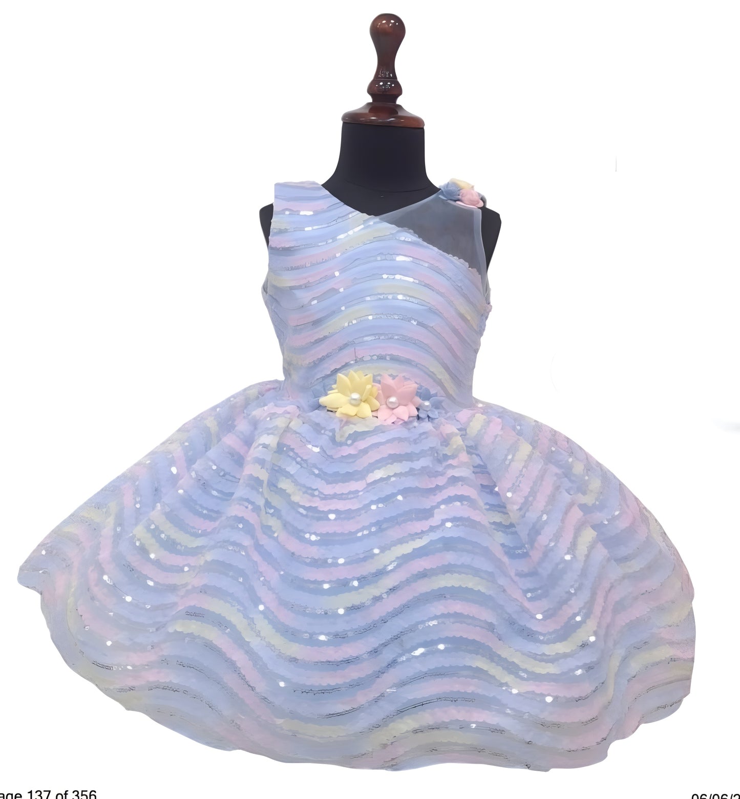 blue and pink stripe frock