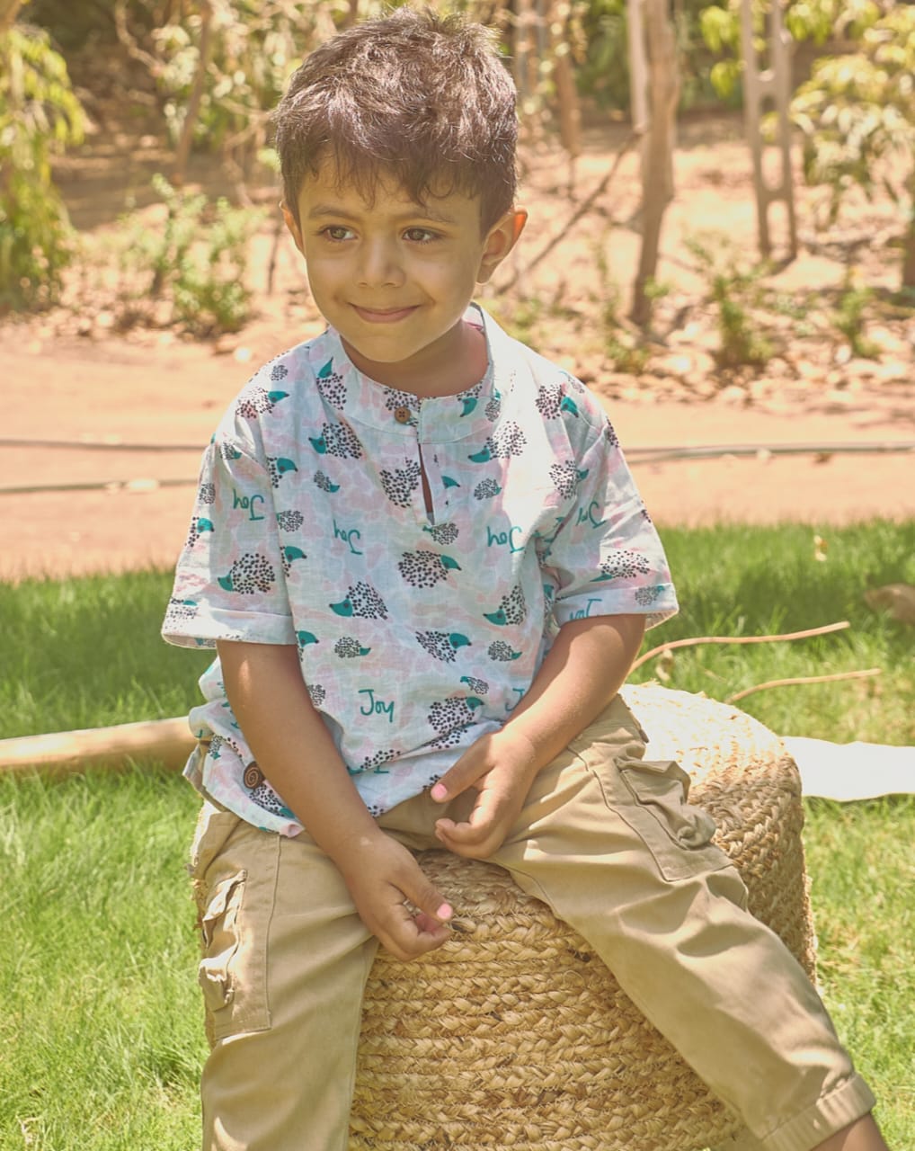 See Sow Happy Hedgehogs Boys Kurta
