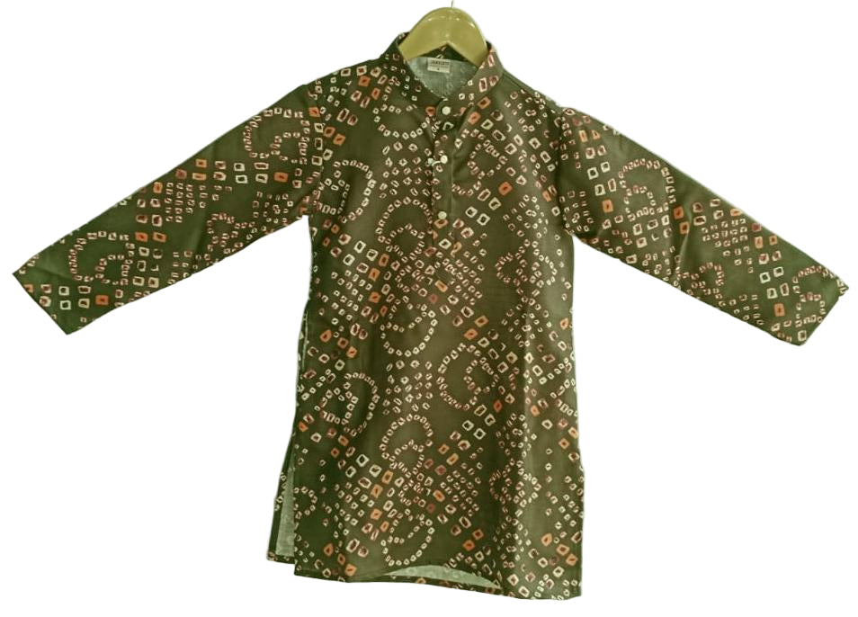 Aarom Green Color Printed Kurta Pajama