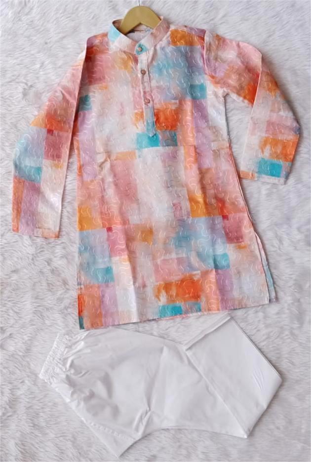 Aarom Orange Color Kurta Pajama