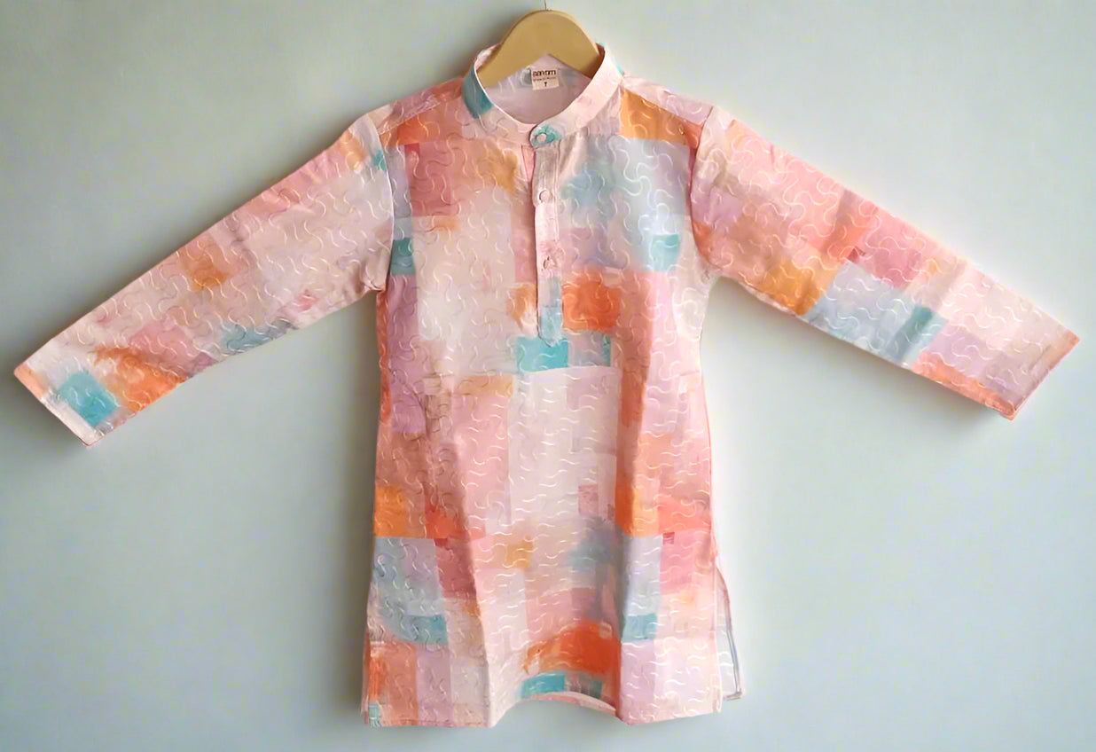 Aarom Orange Color Kurta Pajama