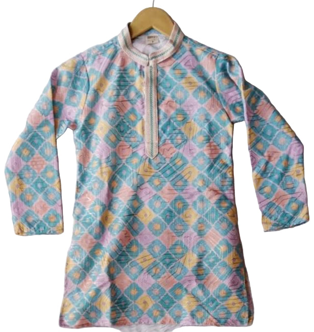 Aarom Green Color Kurta Pajama Embroidered Collar