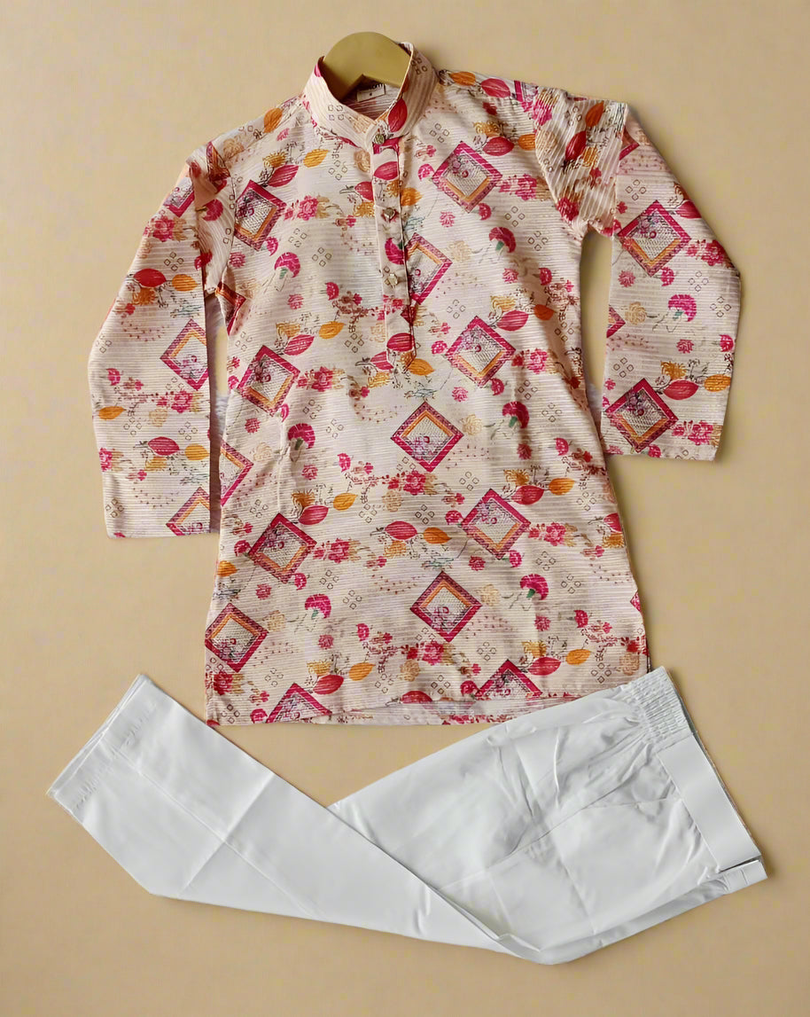 Aarom Peach Color Kurta Pajama