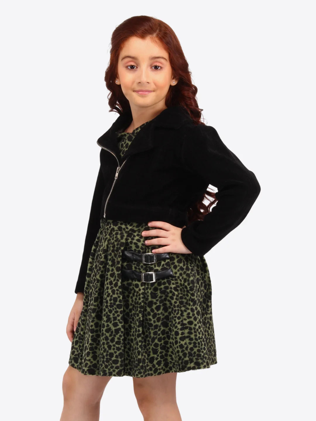 Olive Leopard Print Dress