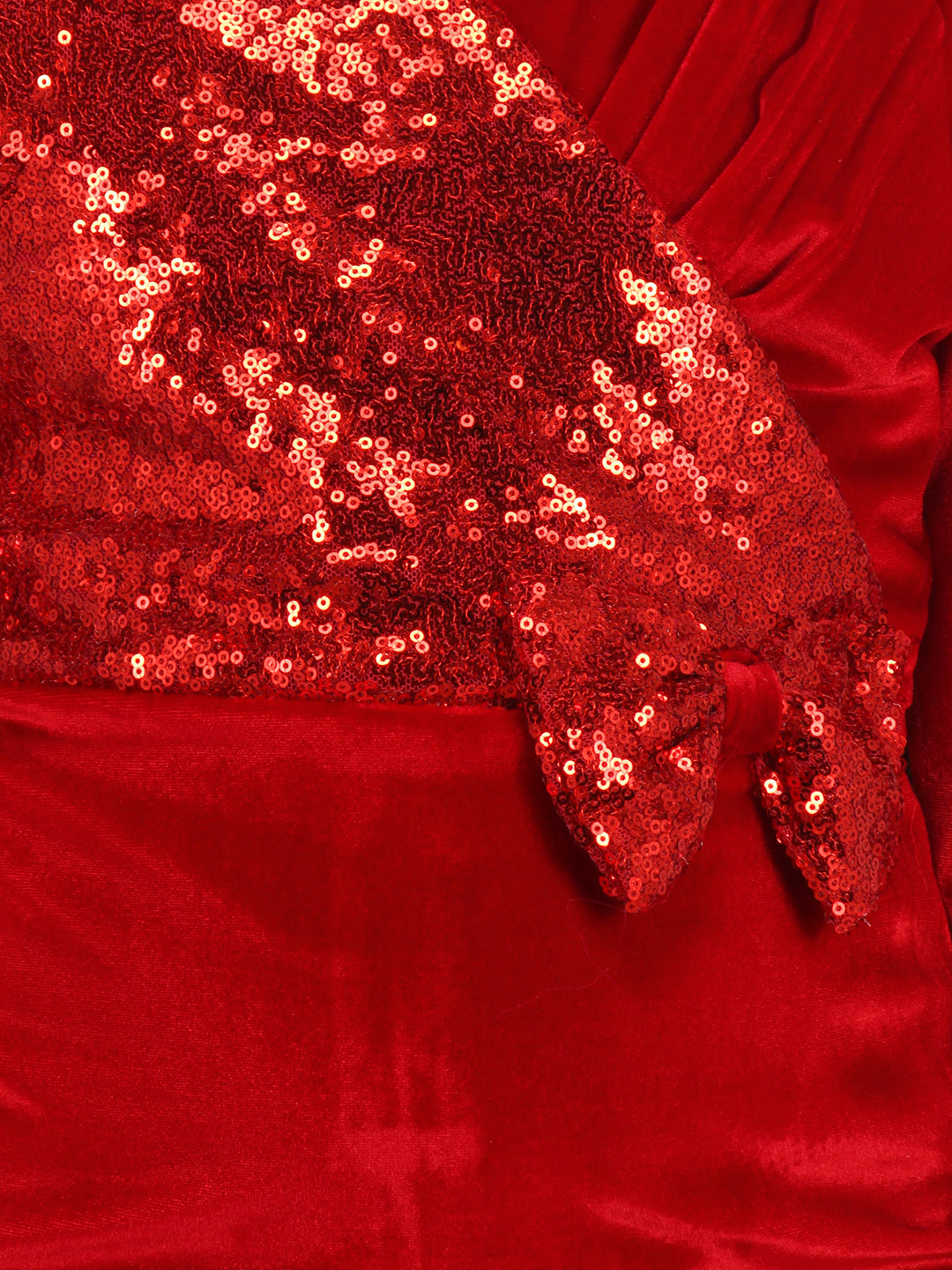 Red Asymmetric Stretch Velvet Dress