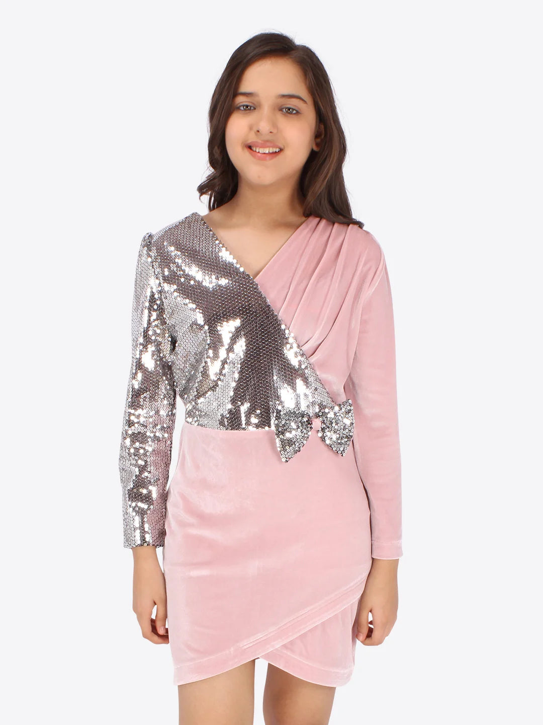 Dusty Pink Baby Girls Above Knee Party Dress-Cute Cumber