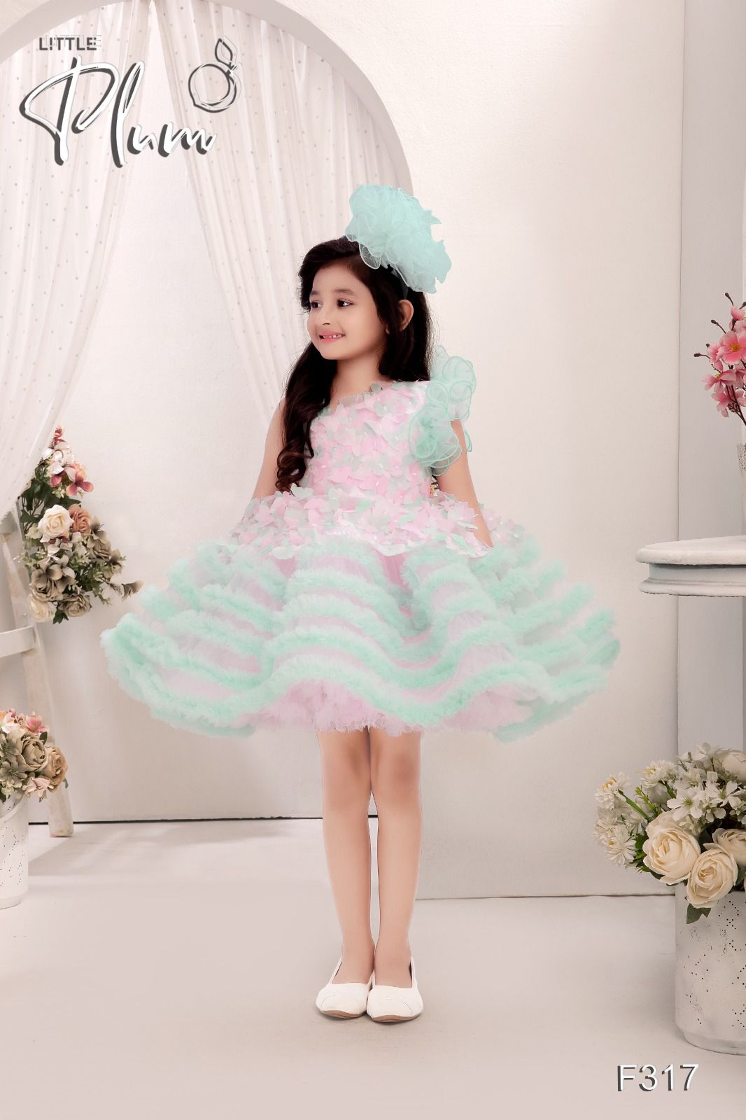 Lavander Frock with 3D Butterfly