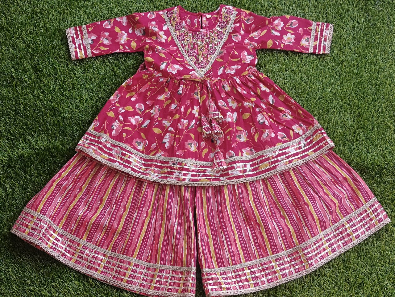 Red Embroaidy Sharara With Duppata