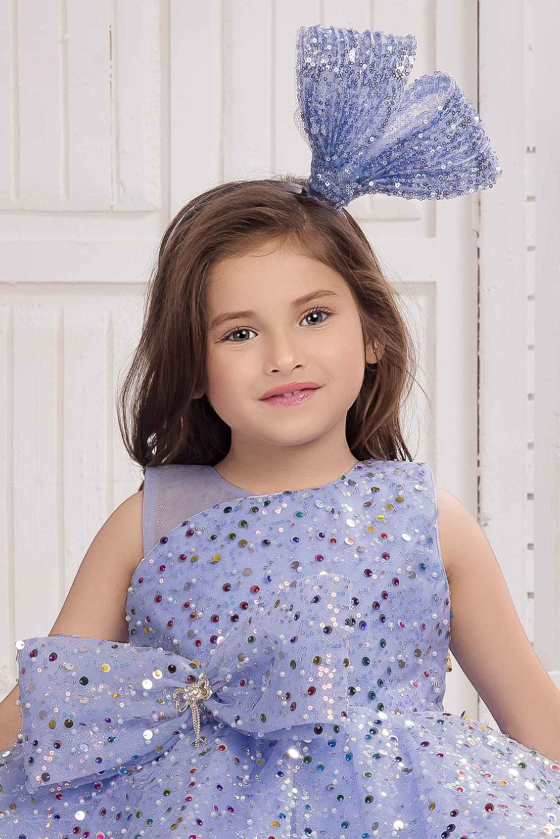 Blue Colour Frock With Sequin Detailing