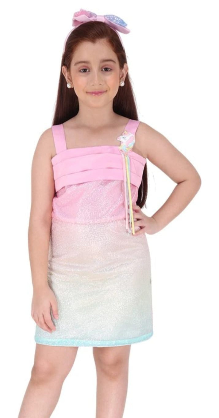Pink and shimmering white Dress