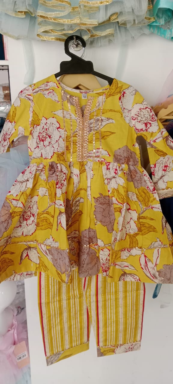 Yellow Jari Kurta with Matching Salwar