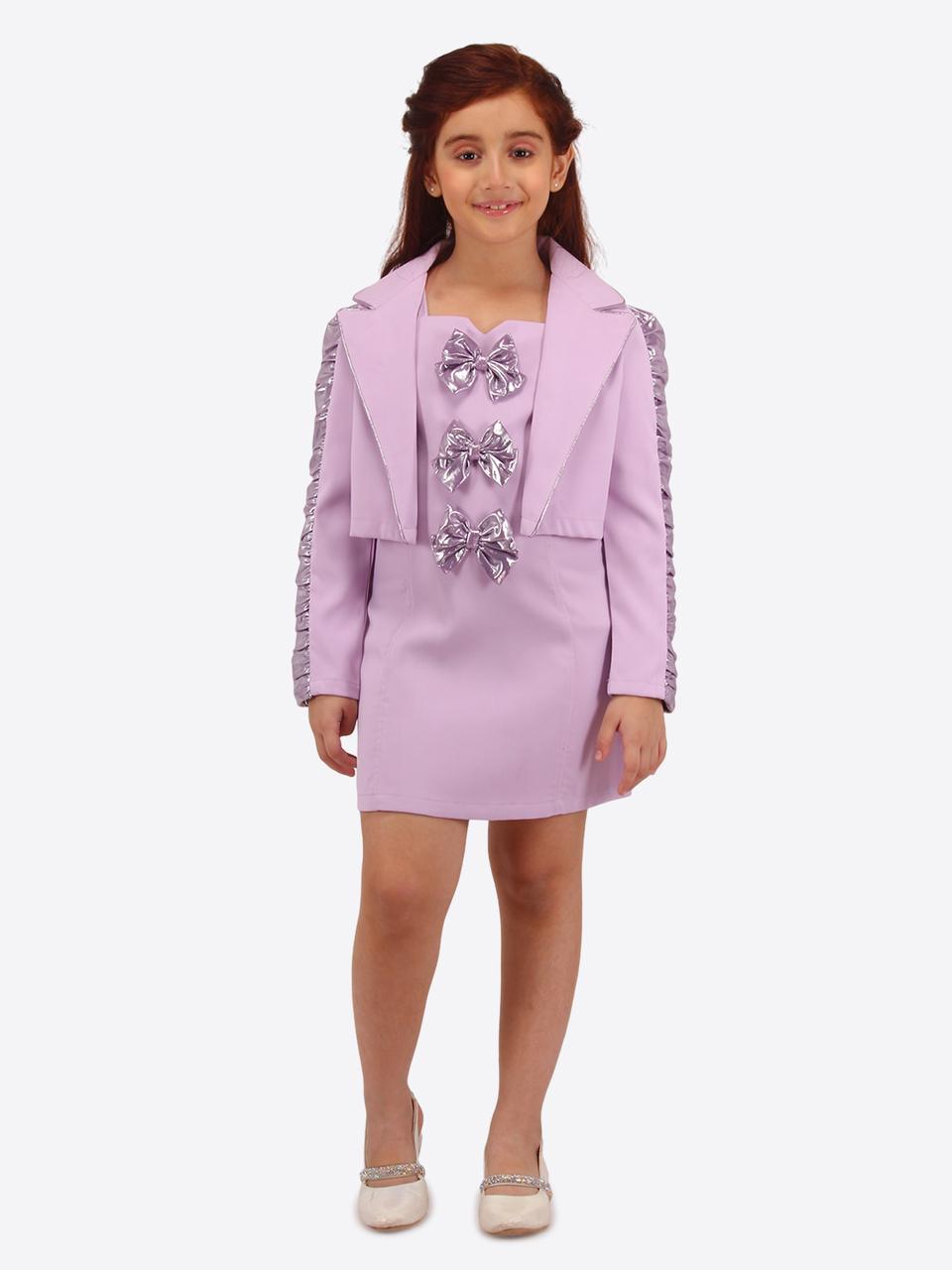Purple Color Baby Girls Above Knee Party Dress-Cute Cumber