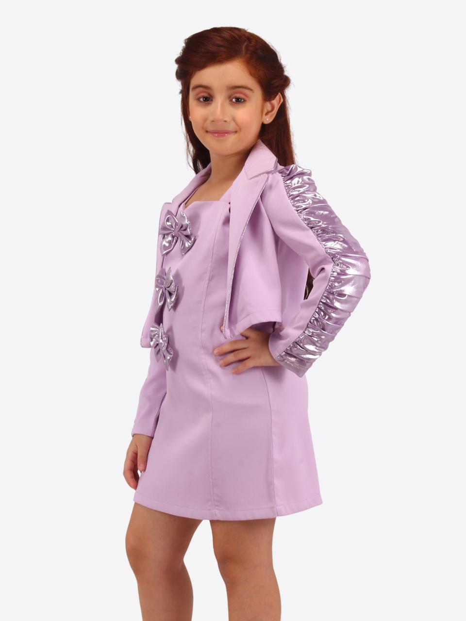 Purple Color Baby Girls Above Knee Party Dress-Cute Cumber