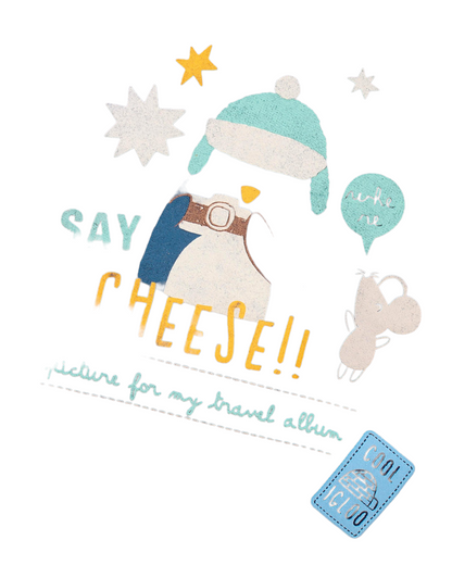 Full Sleeves Sweatshirt & Lounge Pant Set Say Cheese Theme Winter Set - Blue