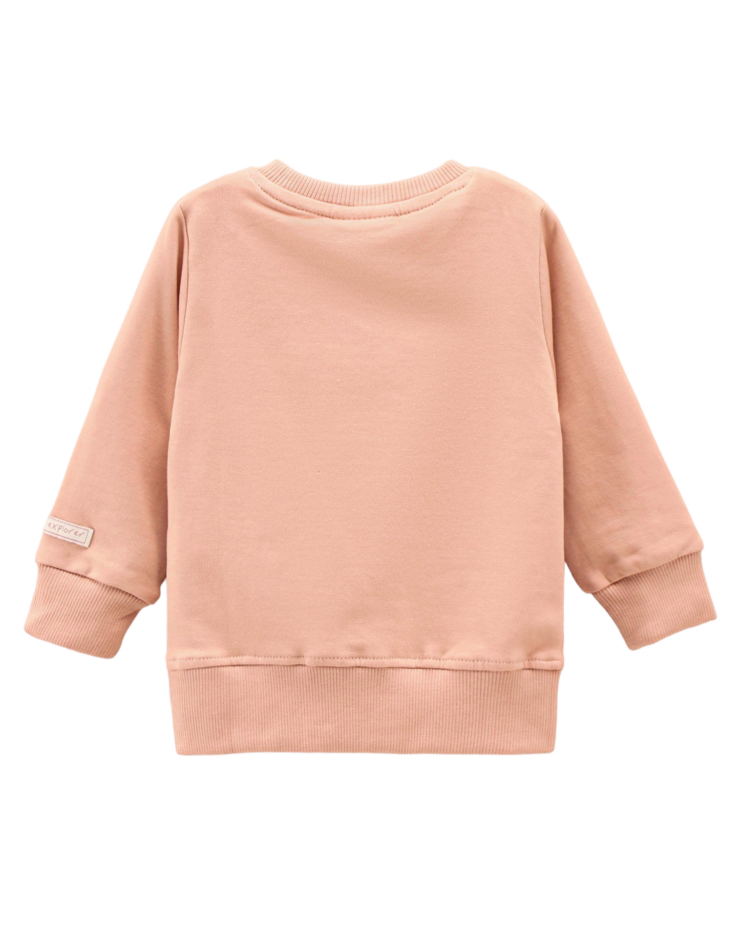 Full Sleeves Sweatshirt & Lounge Pant Set Winter Theme - Peach