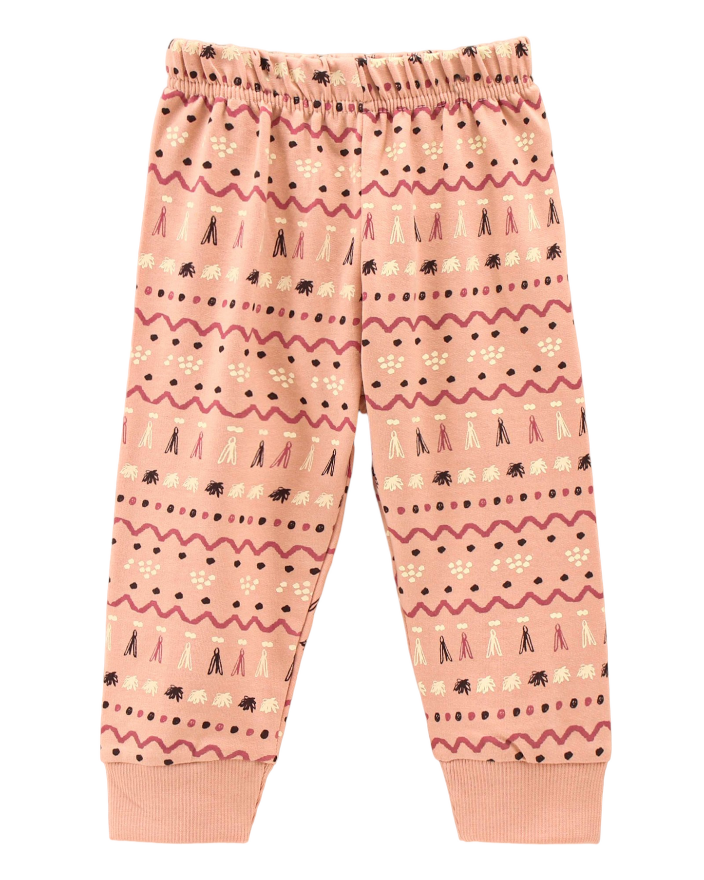 Full Sleeves Sweatshirt & Lounge Pant Set Winter Theme - Peach