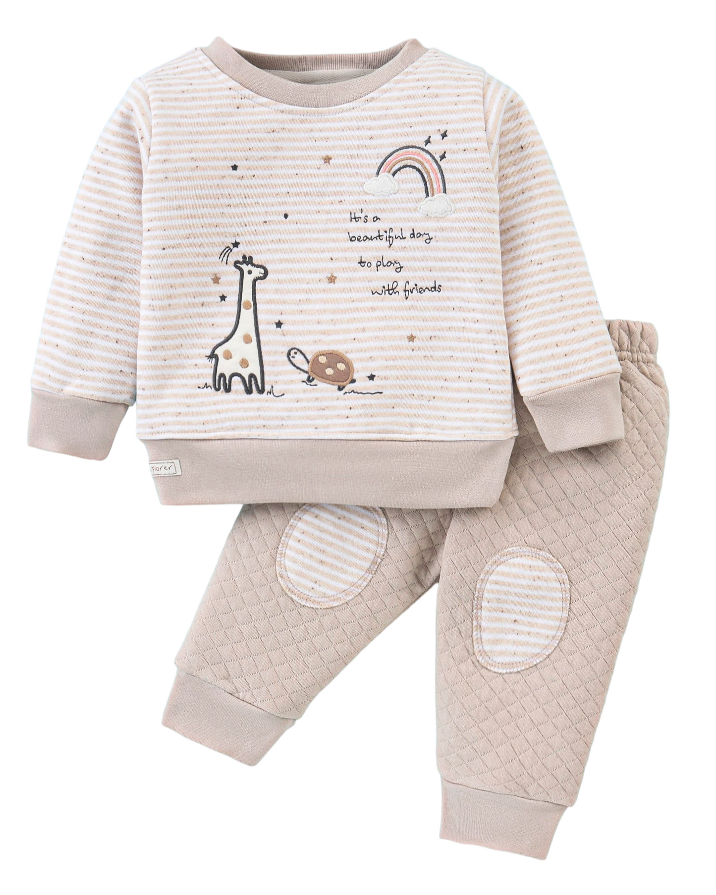 Full Sleeves Sweatshirt & Lounge Pant Set its Beautiful Theme Winter Set - Brown