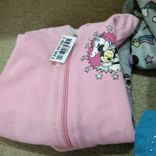 pink jacket & grey lower