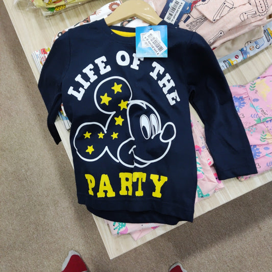 Full sleeves mickey mouse printed t-shirt blue