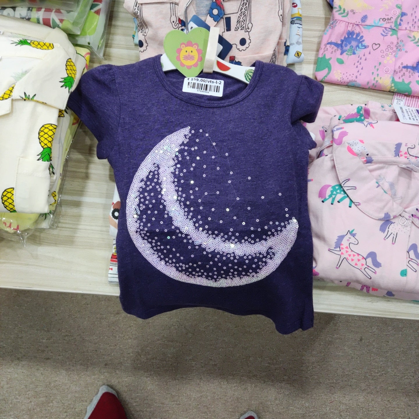 Girls moon print sequin thisrt