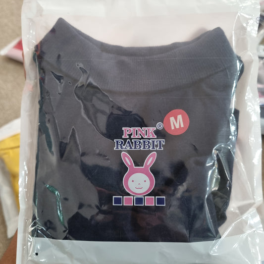 Turtle Neck Full Sleeves Pink Rabbit  T-Shirt Solid- Dark Blue