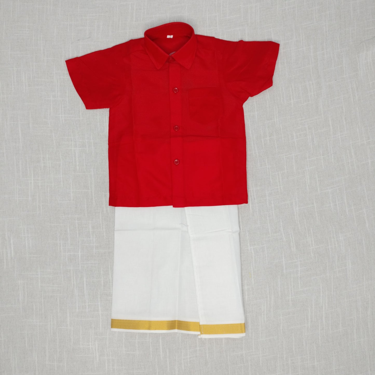 Red colour dhoti set for boy