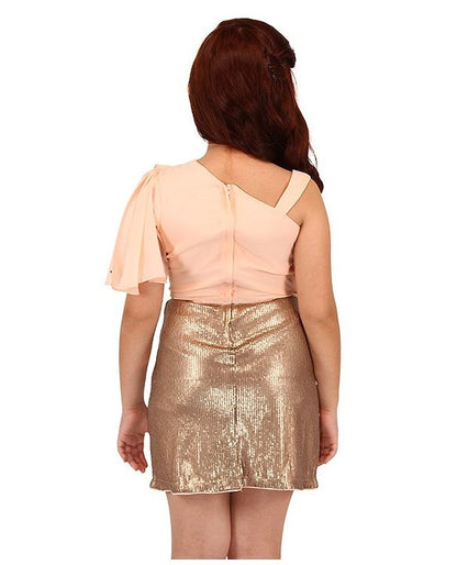 Peach-color-baby-girls-above-knee-party-dress-cute-cumber