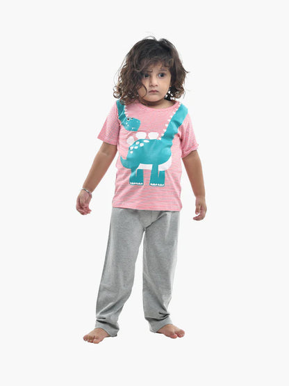 Boys Multi & Grey Printed Night Suit