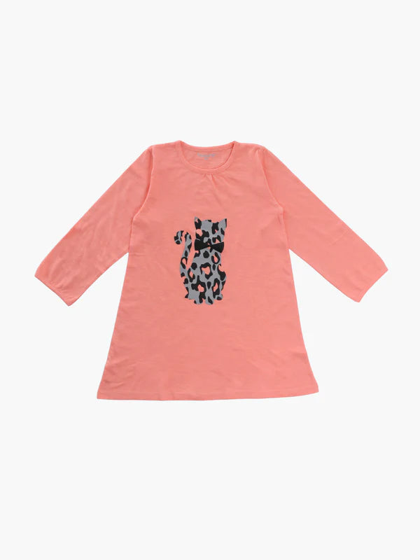 Coral Kitten Printed Cotton Night wear for Girls