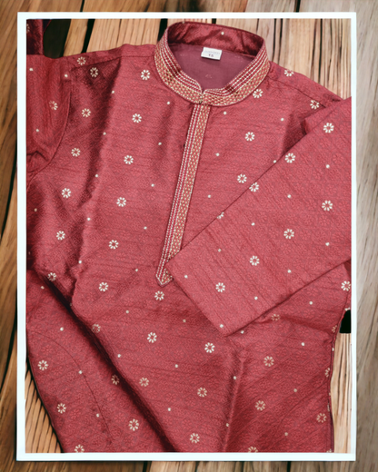 Aarom Maroon Kurta pajama for boys