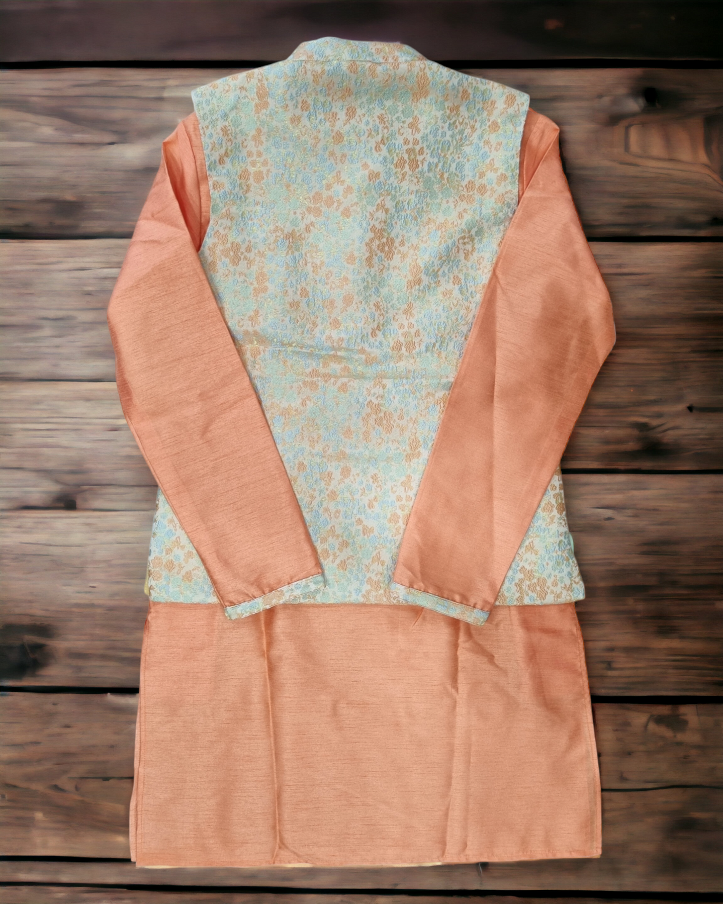 Aarom orange kurta pajama with coat