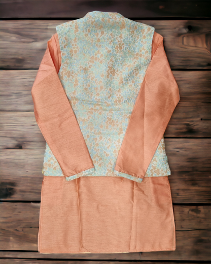 Aarom orange kurta pajama with coat