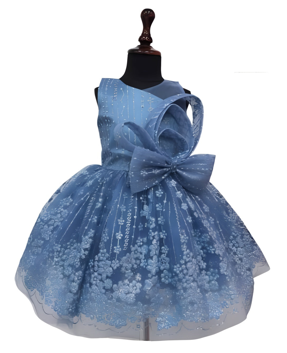 Blue Color frock with side design