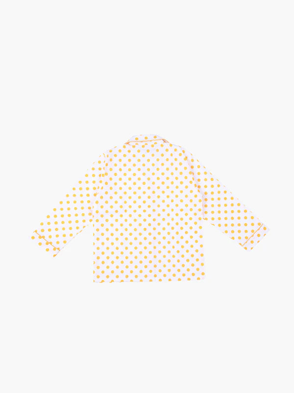 Yellow dot print white colour night ware for kids2