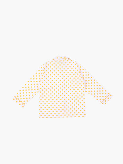 Yellow dot print white colour night ware for kids2