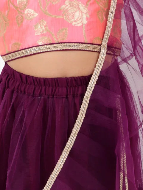 pink floral lehenga