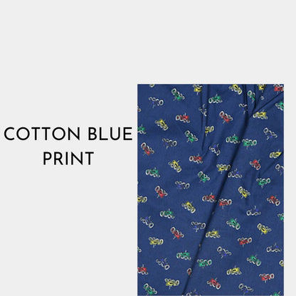 Blue Printed Cotton Night Suit for Boys