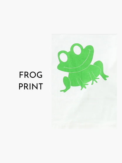 Green & White Frog Printed Cotton Kids Night Suit