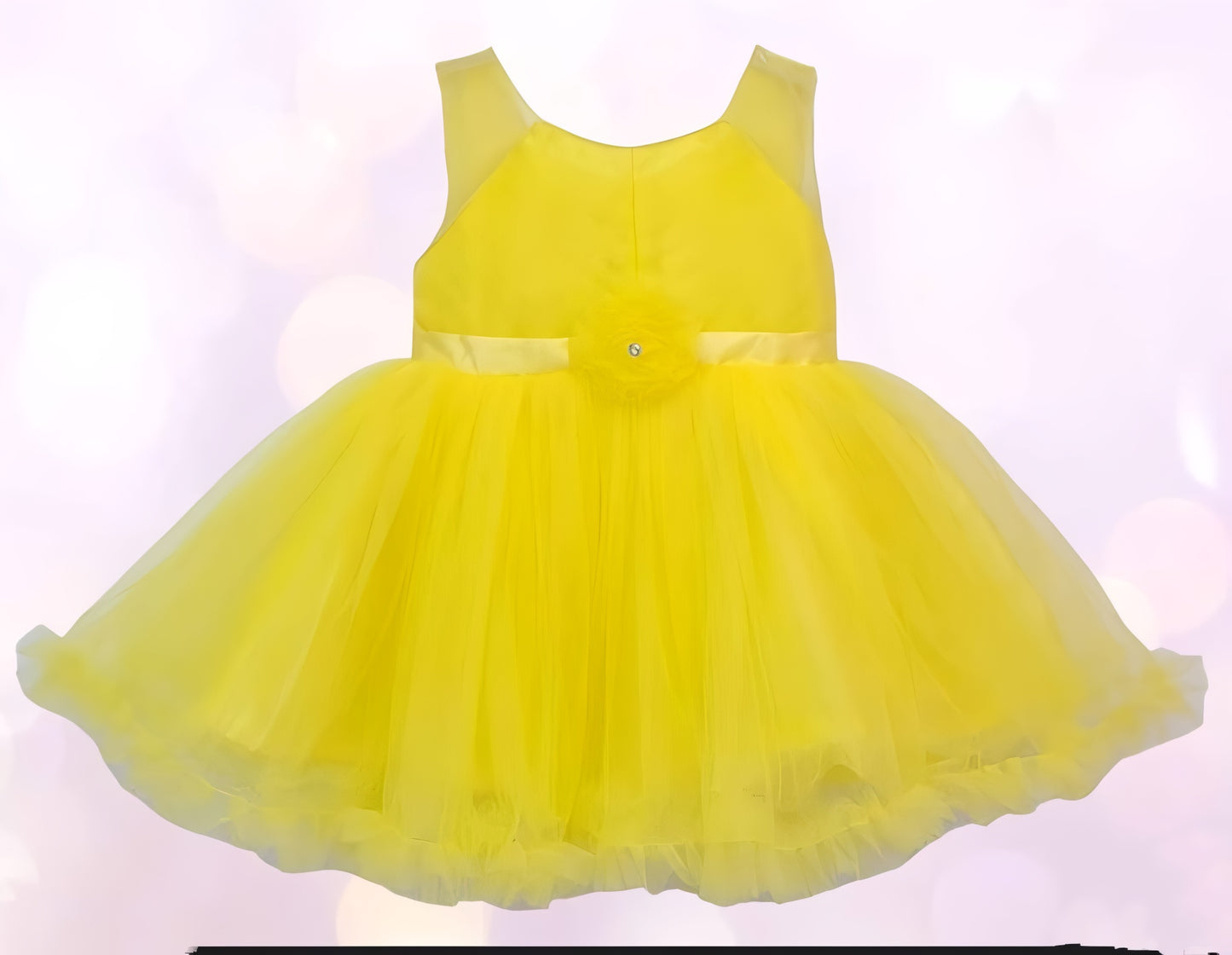 Lemon Color Frock with flower