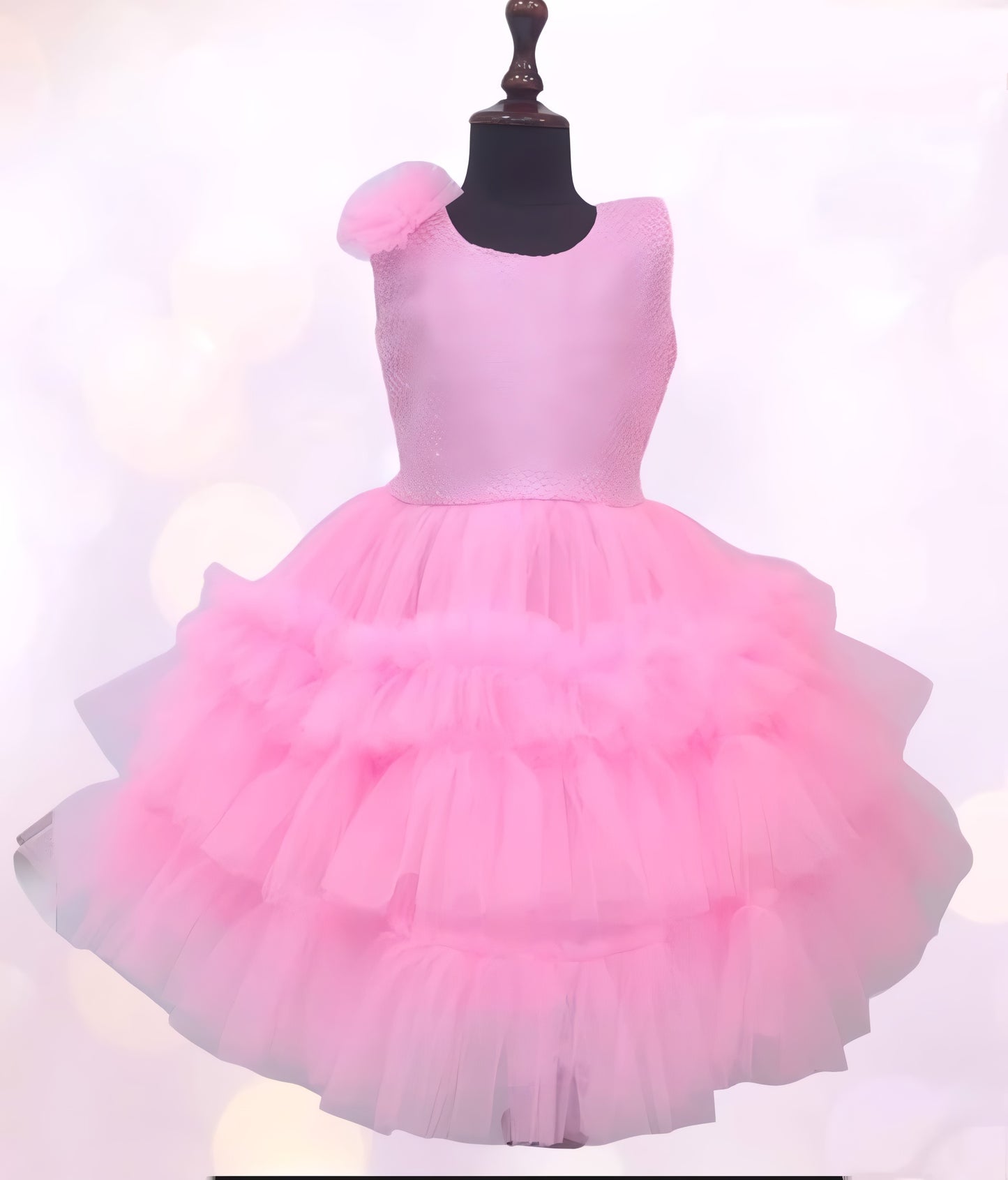 Baby Pink frock with flower