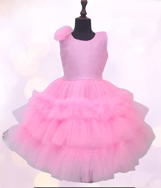 Baby Pink frock with flower