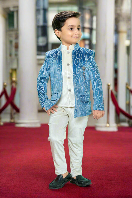 Jolly Boy Blue Color Suit set