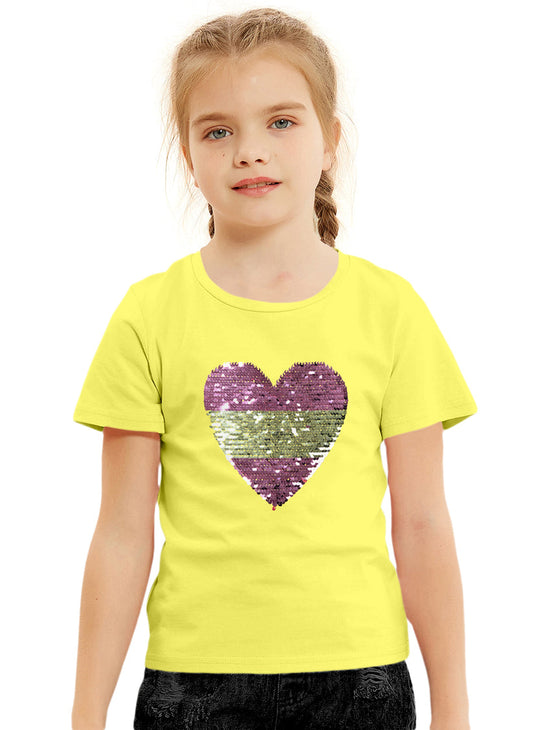 Yellow heart printed t-shirt