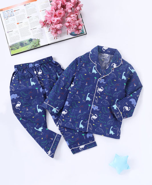 Blue dinosaur printed night ware for kids5