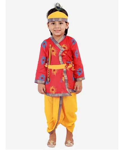 Divine Delight: Krishna Costume for Kids in red for boys