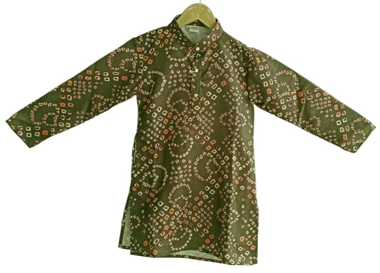 Aarom Green Color Printed Kurta Pajama